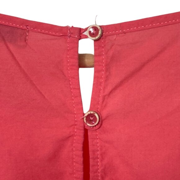 DEMOCRACY | Pink Cotton Cold Shoulder Eyelet Blouse | Size M - Picture 7 of 13